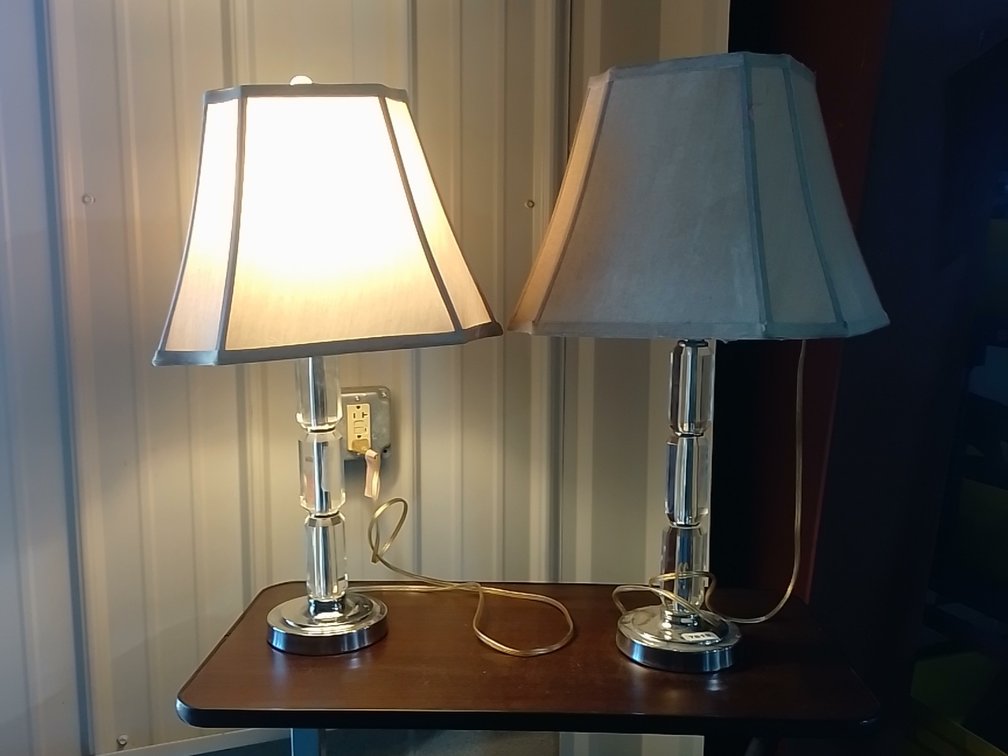 (2) Traditional Crystal And Chrome Table Lamps