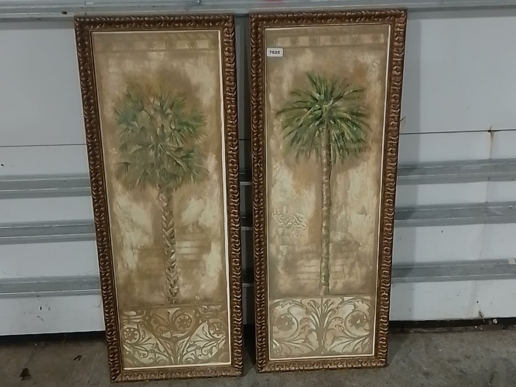 (2) Vertical Palm Tree Wall Art