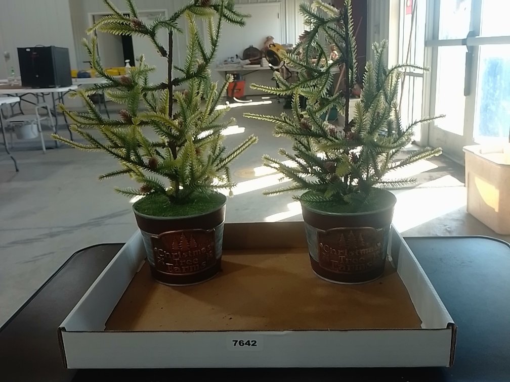 (2) Artificial Gerson Christmas Trees