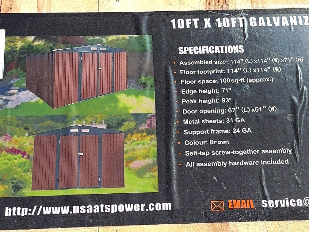 10 x 10 Galvanized Metal Shed ATS-MS1010