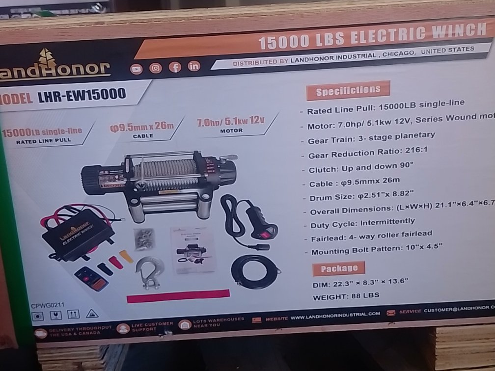 15000 Lbs Electric Winch LHR-EW15000