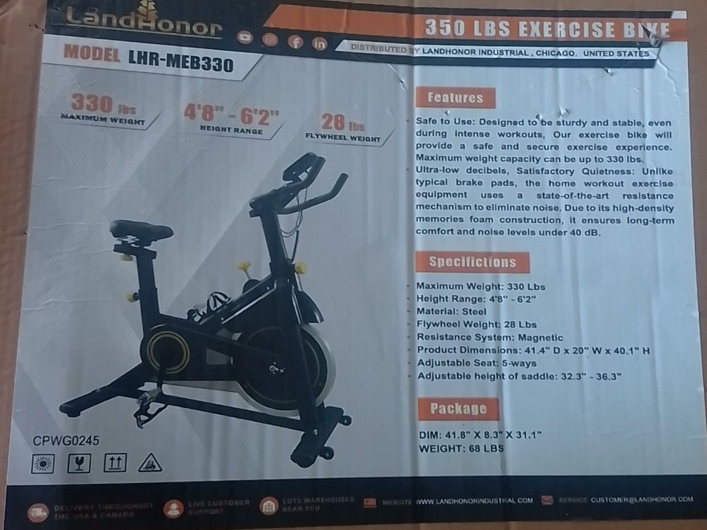 350 LBS Exercise Bike LHR-MEB330