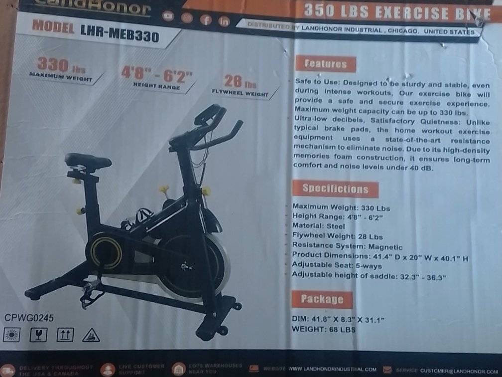 350 LBS Exercise Bike LHR-MEB330