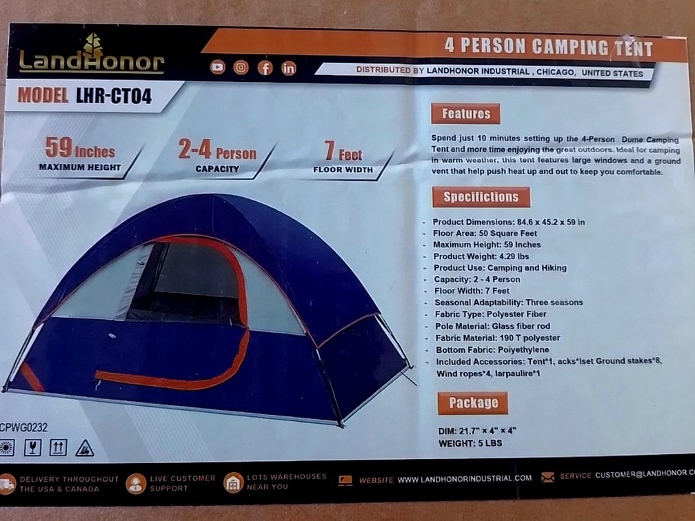 4 Person Camping Tent LHR-CT04
