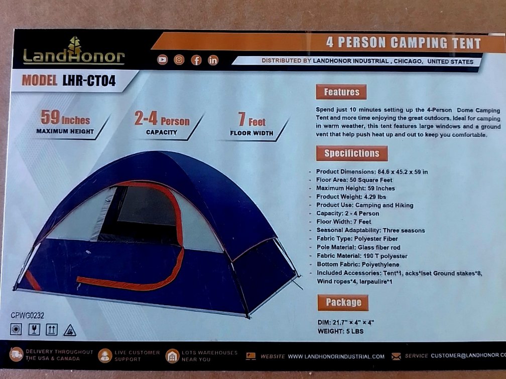 4 Person Camping Tent LHR-CT04