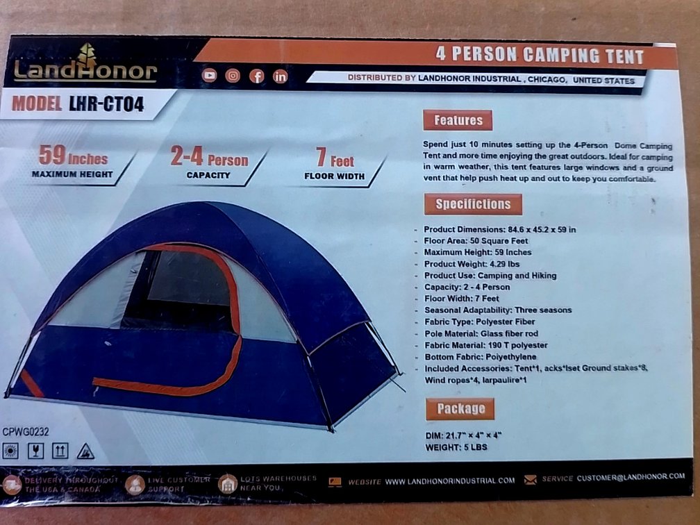 4 Person Camping Tent LHR-CT04