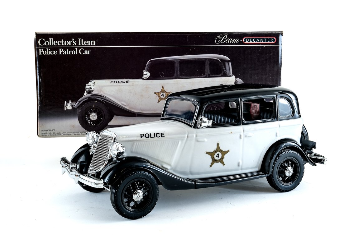 Jim Beam Bourbon Decanter: Police Patrol Car
