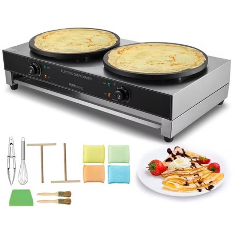 VEVOR Electric Crepe Maker, 16-Inch Double Head, 3400W