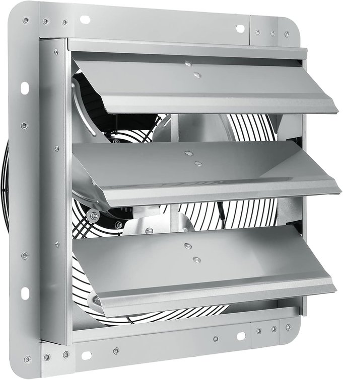 VEVOR 12-Inch Shutter Exhaust Fan, 1347 CFM, Wall Mounted