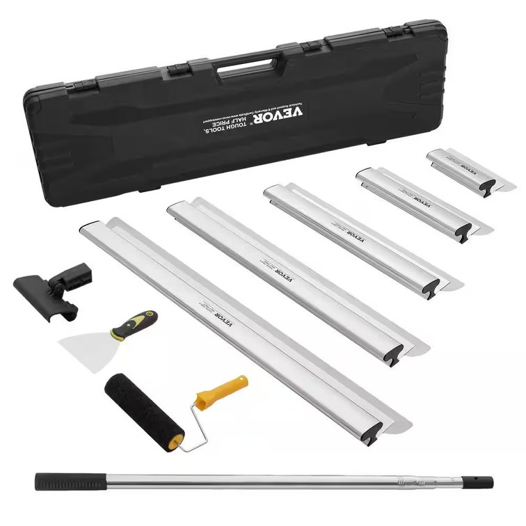 Drywall Skimming Blade Set with Extension Pole (34 81.6 in)