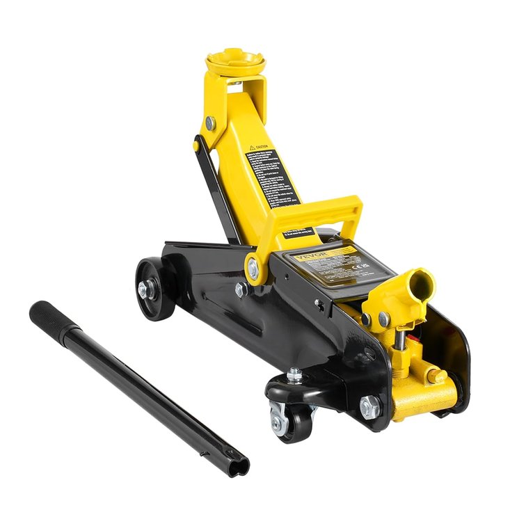 VEVOR Low Profile Floor Jack 2 Ton, 4.9-13.2 Lift, Yellow