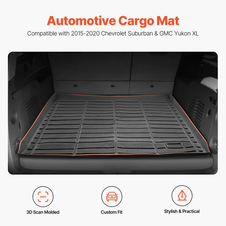 VEVOR Cargo Mat for Chevrolet Suburban & GMC Yukon 2015-2020