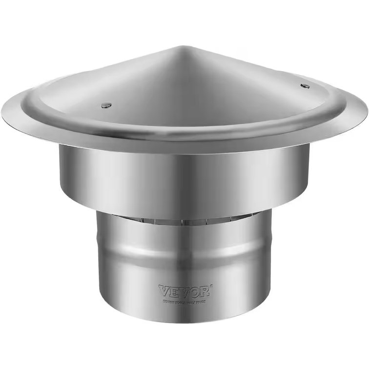 Chimney Cap 6 in. 304 Stainless Steel Roof Rain Cap, Silver