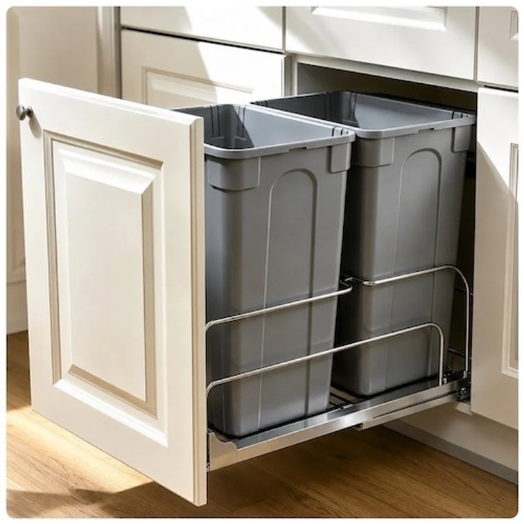 VEVOR Pull-Out Trash Can, 35 QT x2