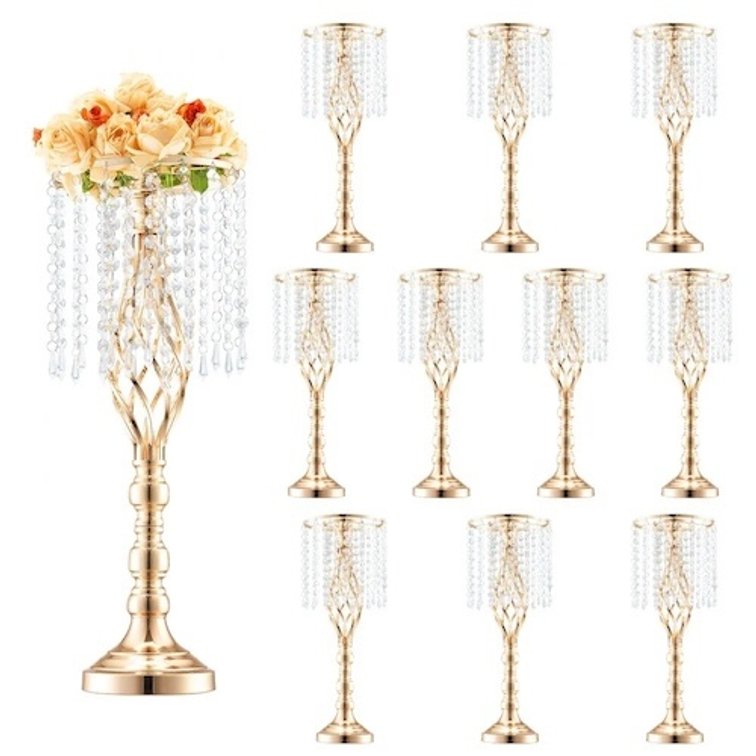 VEVOR 10PCS 55cm/21.65" Tall Crystal Wedding Flower Stand