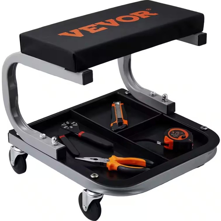 Garage Stool 250 lbs Mechanic Creeper Seat with 4 Casters