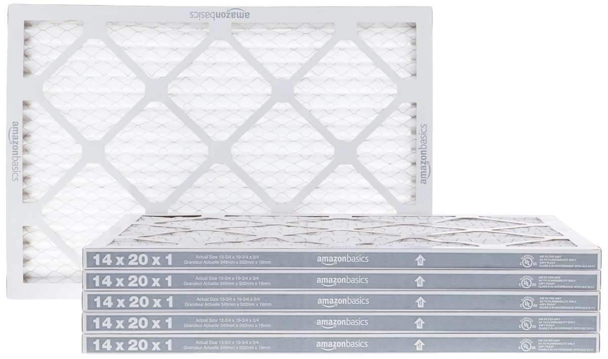 Amazon Basics 14x20x1 Air Filter, MERV 8, 6-Pack