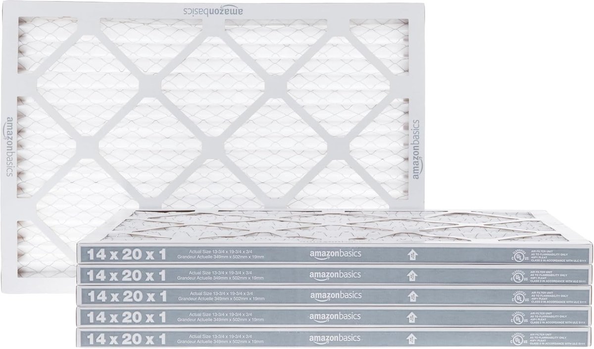 Amazon Basics 14x20x1 Air Filter, MERV 8, 6-Pack