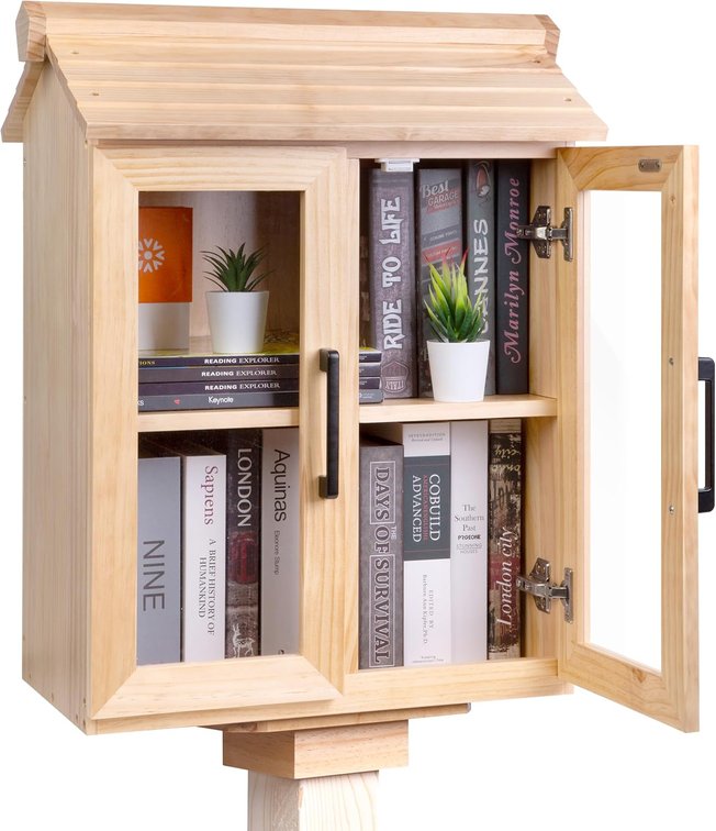 Little Free Library Box Outdoor Kit with Mount