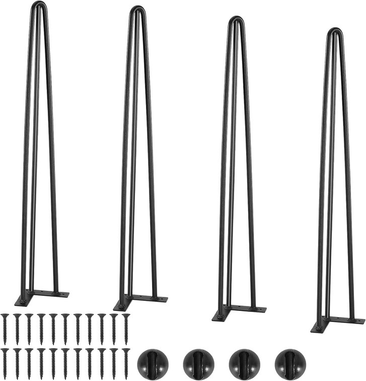 VEVOR Hairpin Table Legs 28", Set of 4, 900 lb