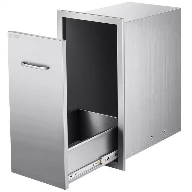 Outdoor Kitchen Trash Drawer, Stainless Steel