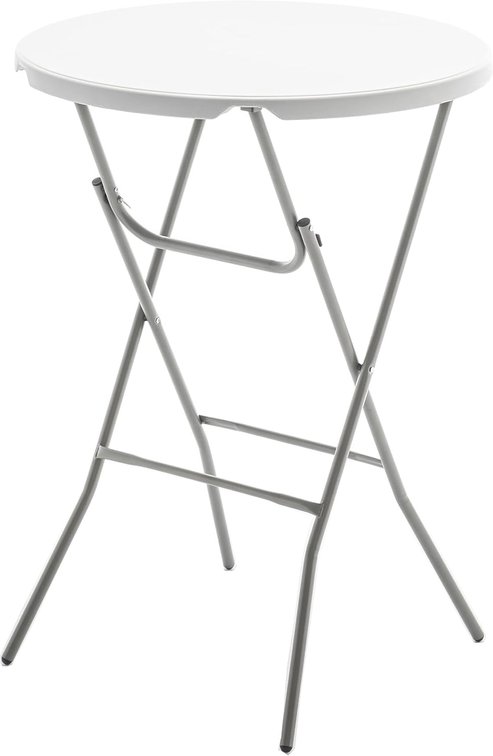 White 32" Round 43" Bar Height Folding Banquet Table