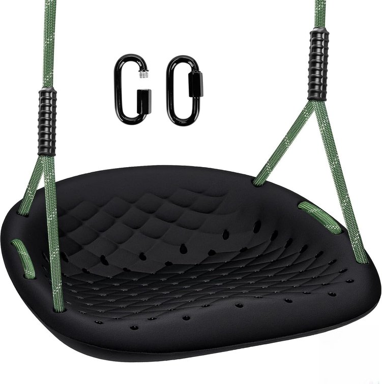 2pk Heavy Duty Swing Seat, 550lb Capacity Outdoor Swing, Black