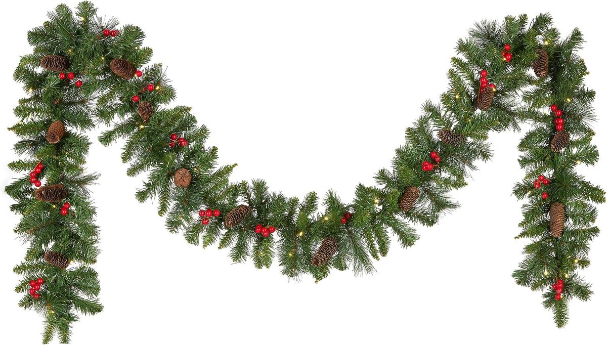 National Tree Co. 9ft Pre-Lit Crestwood Spruce Garland