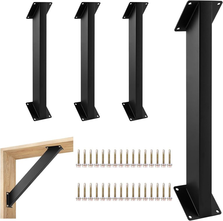 4 Pcs 45  Angle Brackets, Heavy-Duty Steel Corner Supports