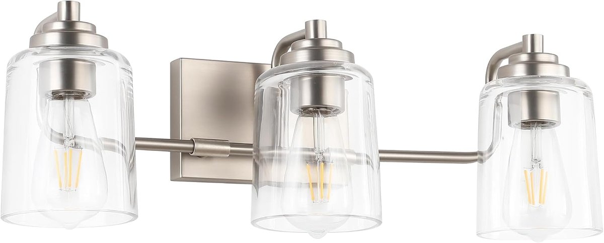 SOLFART Brushed Nickel 3-Light Vanity Lights