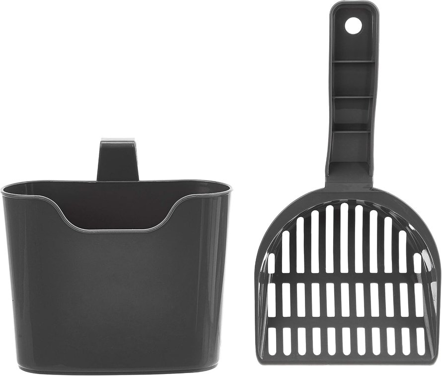 Amazon Basics Cat Litter Scoop with Holder, Hangs on Box
