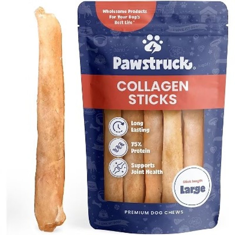 Pawstruck Large 12" Beef Collagen Sticks for Dogs - 5 Count