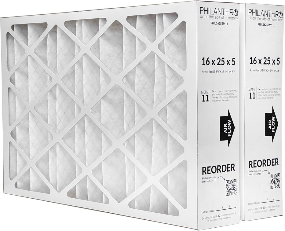 Philanthro 16x25x5 Air Filter, MERV11 for FC100A1029 (2-Pack)