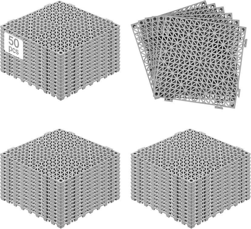 VEVOR Interlocking Cushion 50 Pack 12x12 Drainage Mats