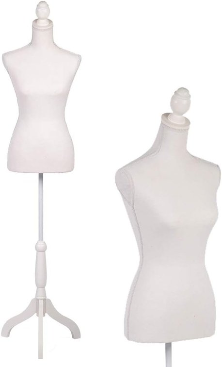 FDW Female Mannequin Torso White with 7" Height Adjustment