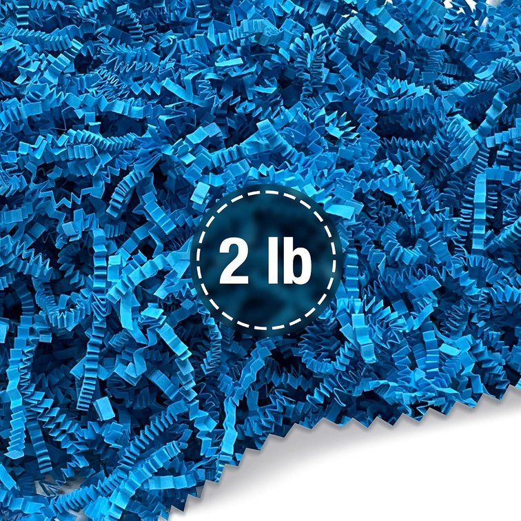 FRILLZ by DECOfill Crinkle Cut Paper Shred Filler(2 lb, Blue)
