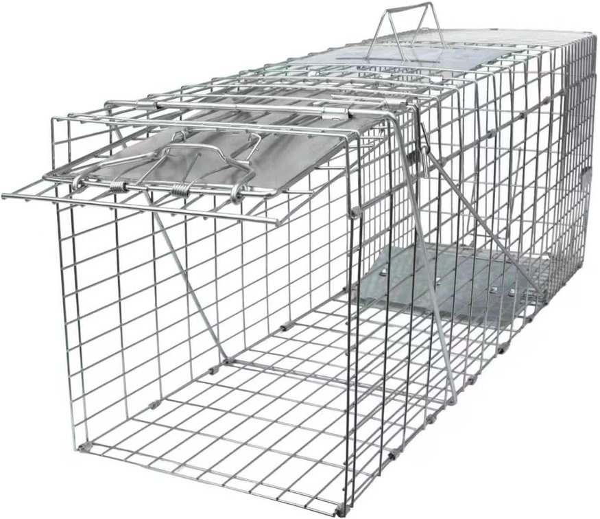 SZHLUX 32" Live Animal Cage Trap, Heavy Duty Folding