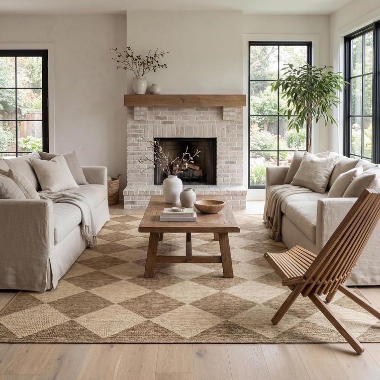 nuLOOM Sabina Brown Trellis Rug, Indoor/Outdoor, 5' x 8'
