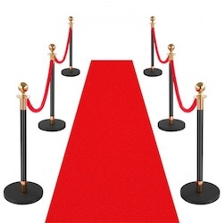 VEVOR Stanchion Post, 6 Pcs Crowd Control Barrier with Red Carpet