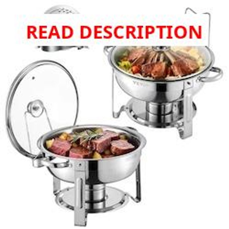VEVOR Chafing Dish Buffet Set, 5 Qt 2 Pack
