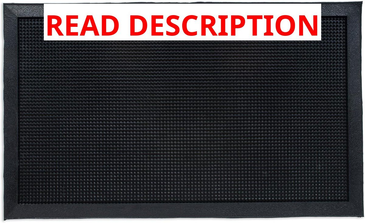 DII High Traffic All-Weather Rubber Doormat, 18x30, Knobby