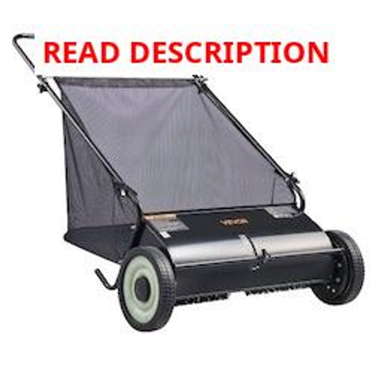 VEVOR Push Lawn Sweeper, 26-inch Leaf & Grass Collector