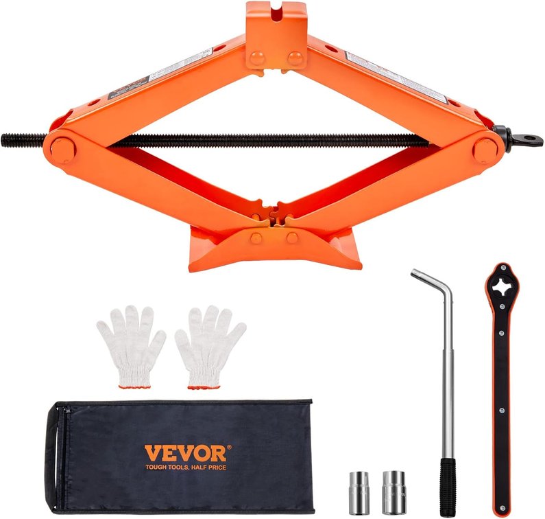 VEVOR Scissor Jack 2.5 Ton, 3.7-17.1 Lift Range