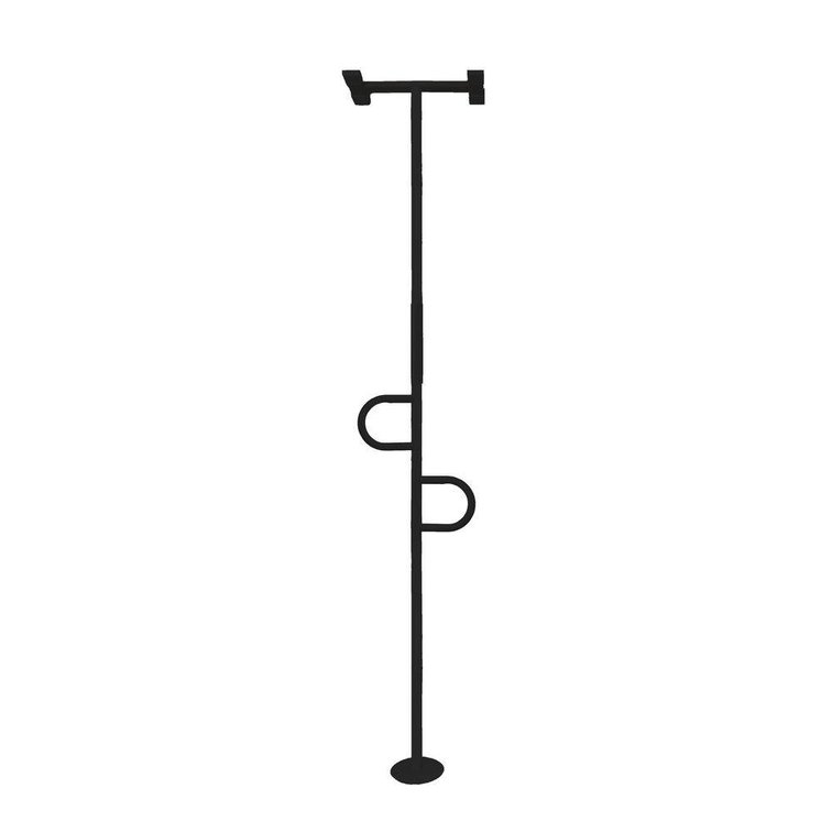 Stander Floor-to-Ceiling Grab Bar, 7 9 ft, Black