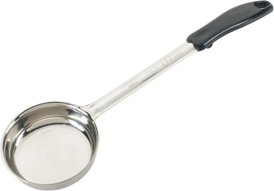 Winco 6 oz Red Solid Food Portioner, Stainless Steel Spoon