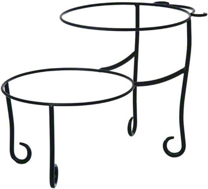 American Metalcraft Wrought Iron Pizza Stand, 2-Tier, Black