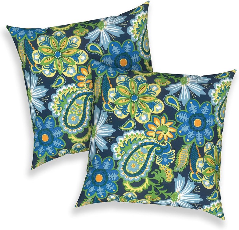 Outdoor 16x16 Inch Pillow Covers Set of 2, All-Weather
