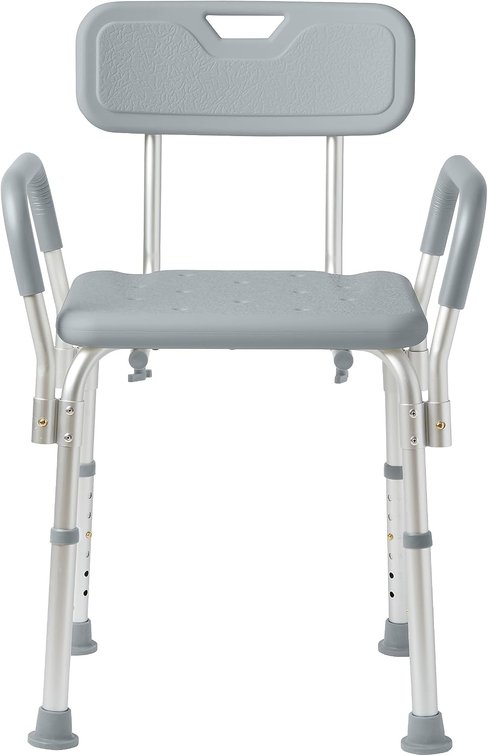 Medline Shower Chair with Back & Padded Armrests, 350 lb