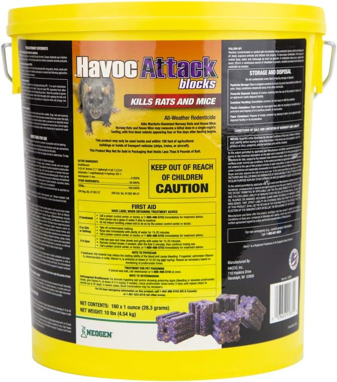 Neogen Havoc Attack Rodenticide for Rats/Mice, 10 lb