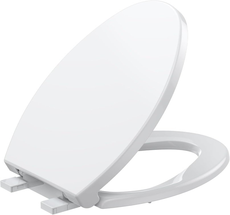 Garvee Toilet Seat Cover Elongated PP Quick Release Flat Lid